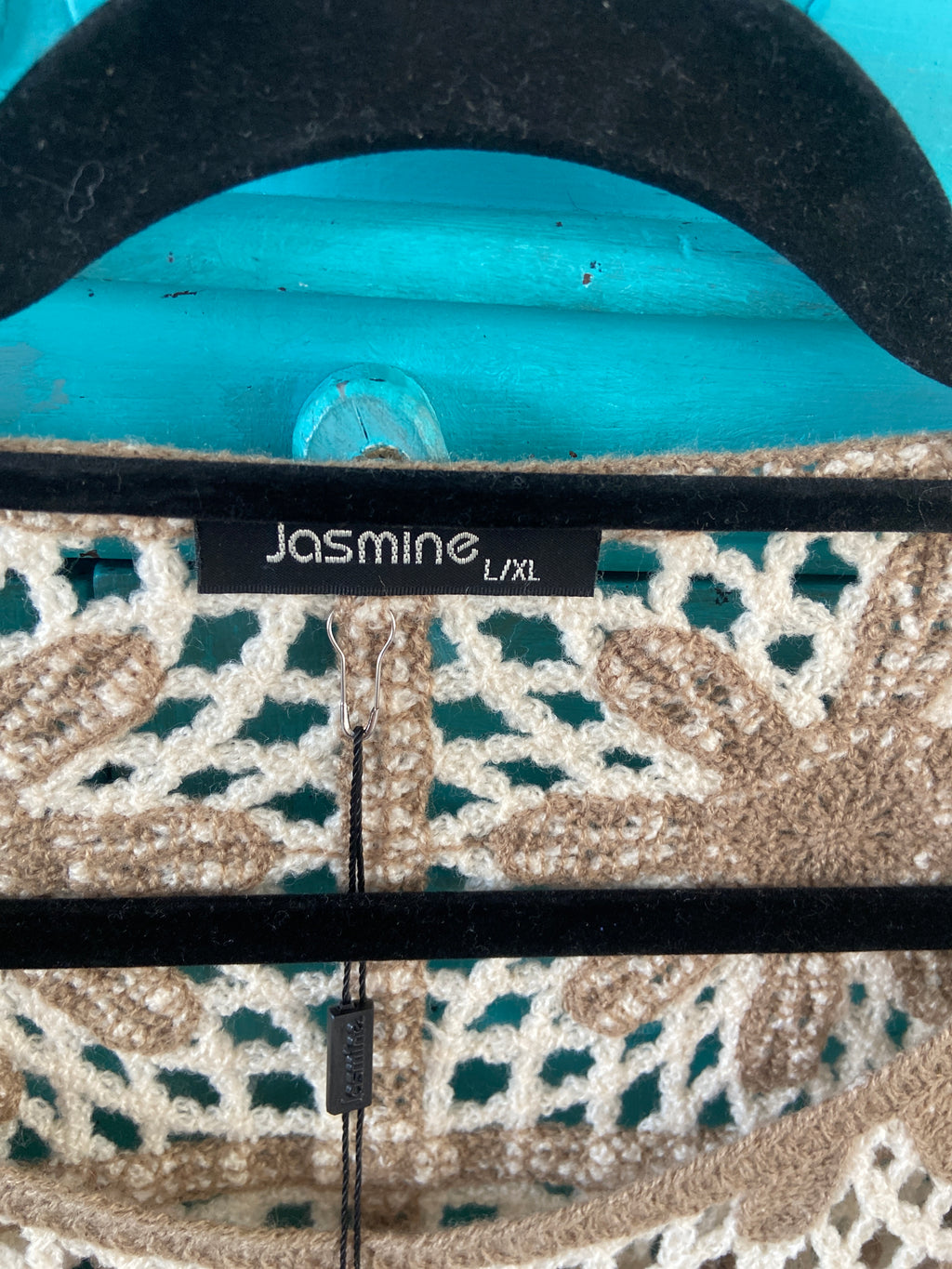 Top gehaakt zand/wit