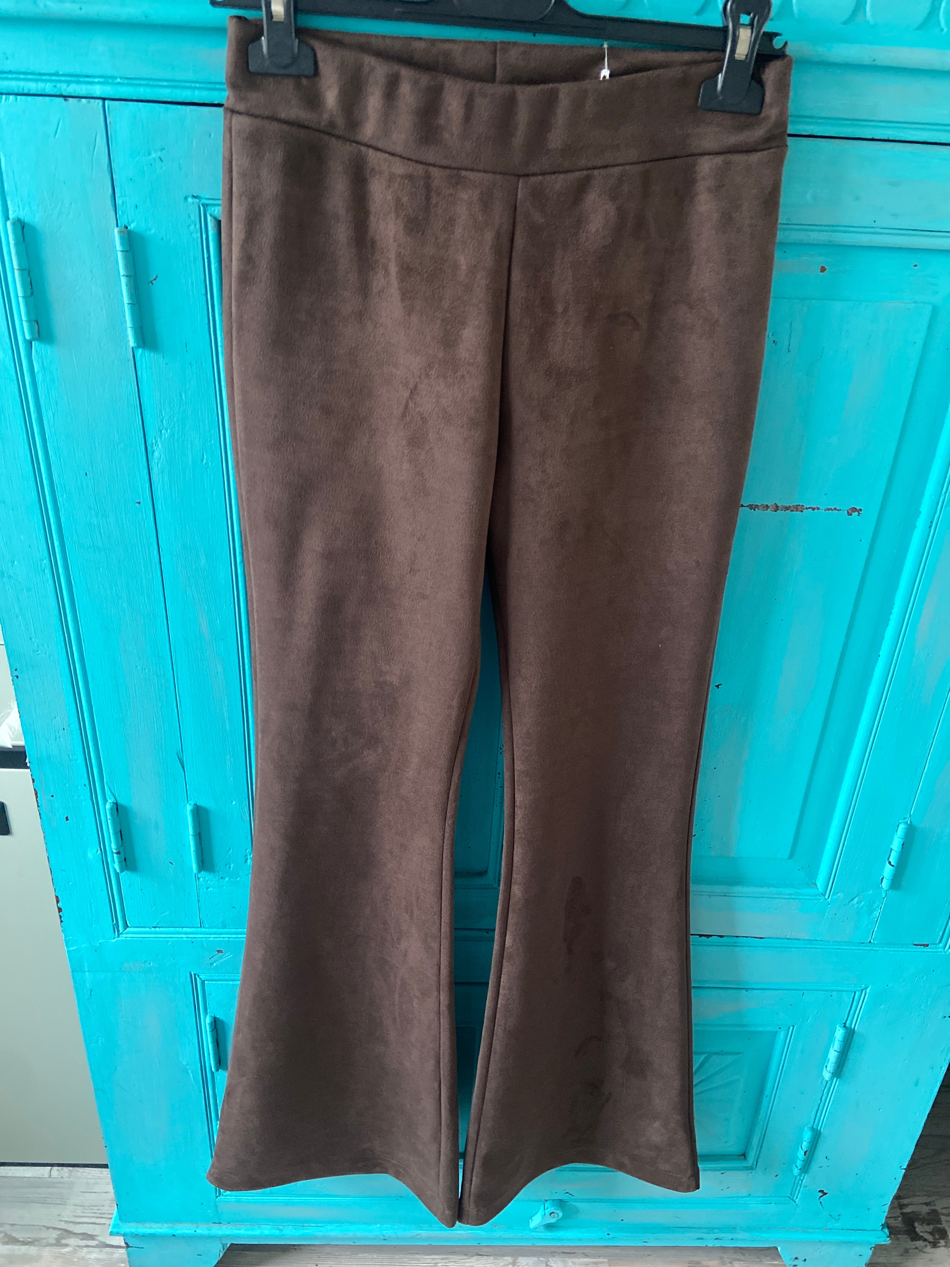 Pant flared suedine